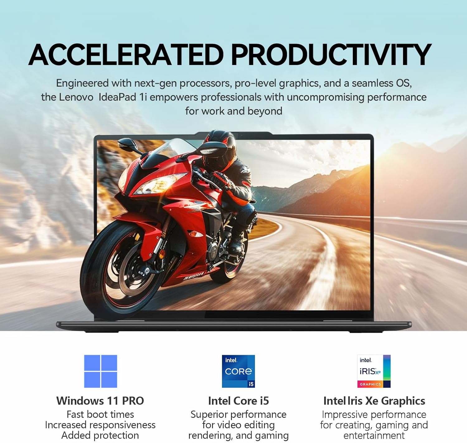 لپ تاپ لمسی لنوو 15.6 اینچ  Lenovo Ideapad1 i5 1335U 8G  256G SSD